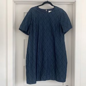 Kate Spade denim quilted shift dress - size 16